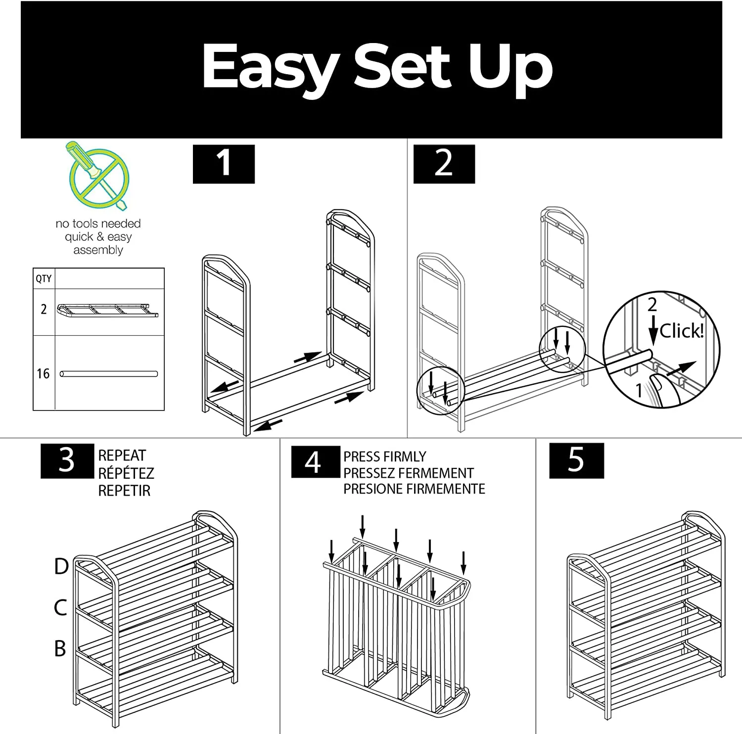 4-Tier Steel Shoe Rack