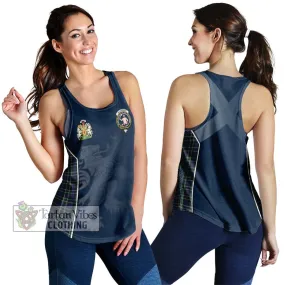 Allardice Tartan Women's Racerback Tanks with Family Crest and Lion Rampant Vibes Sport Style