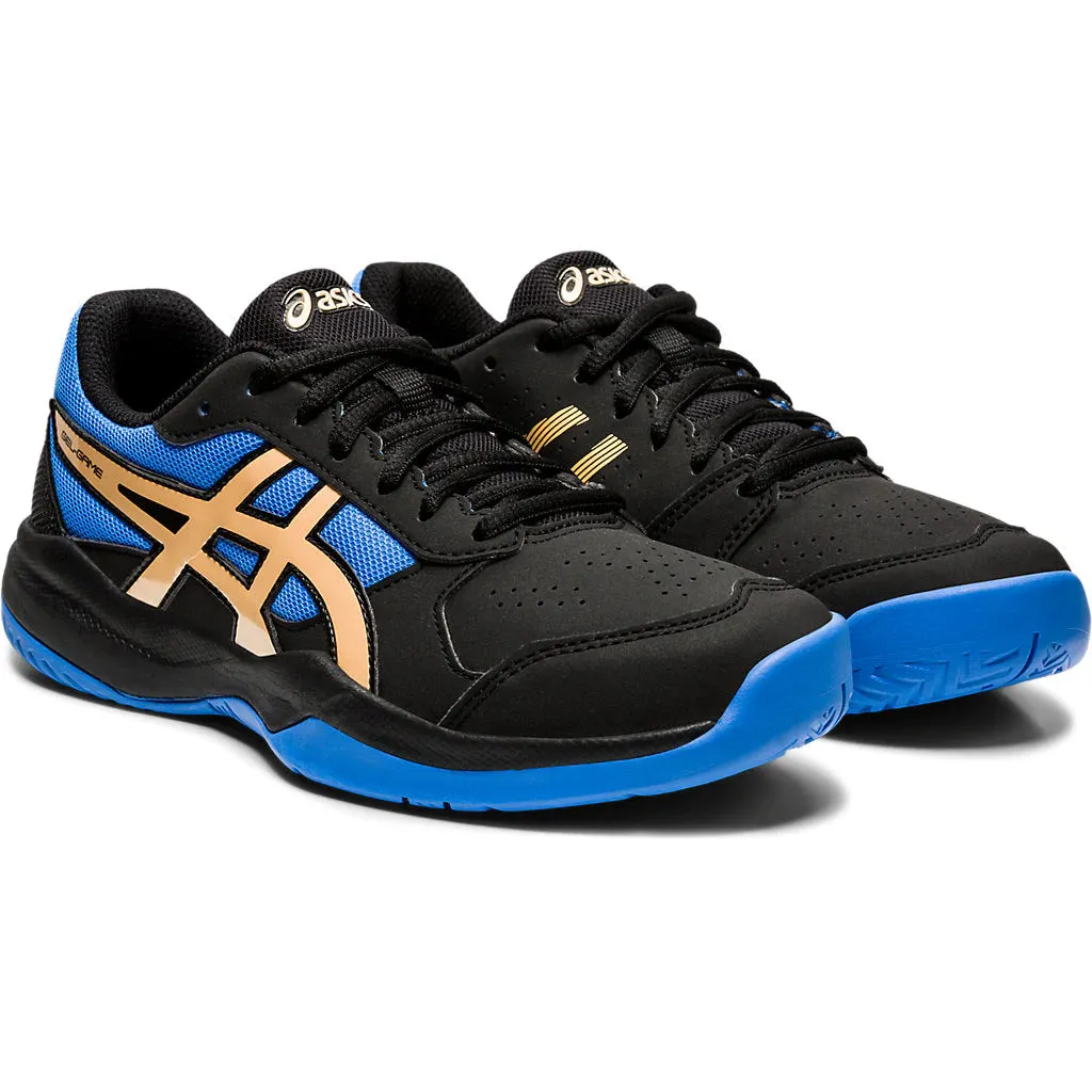 Asics Gel Game 7 Black Blue Juniors Tennis Shoes