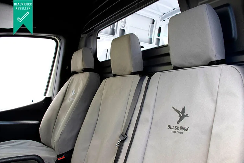 Black Duck Canvas Console & Seat Covers Suits Ford Transit AV 2024-On Grey