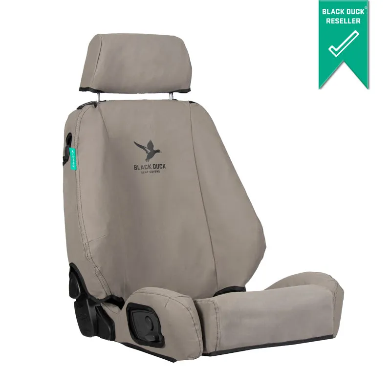 Black Duck Canvas Console & Seat Covers Suits Ford Transit AV 2024-On Grey