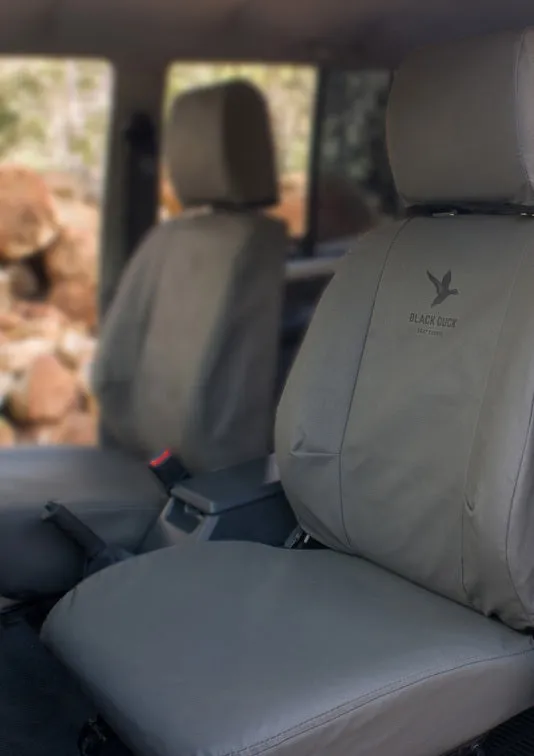 Black Duck Canvas Seat Covers Hino 700 Series Heavy Duty 2011-On Grey