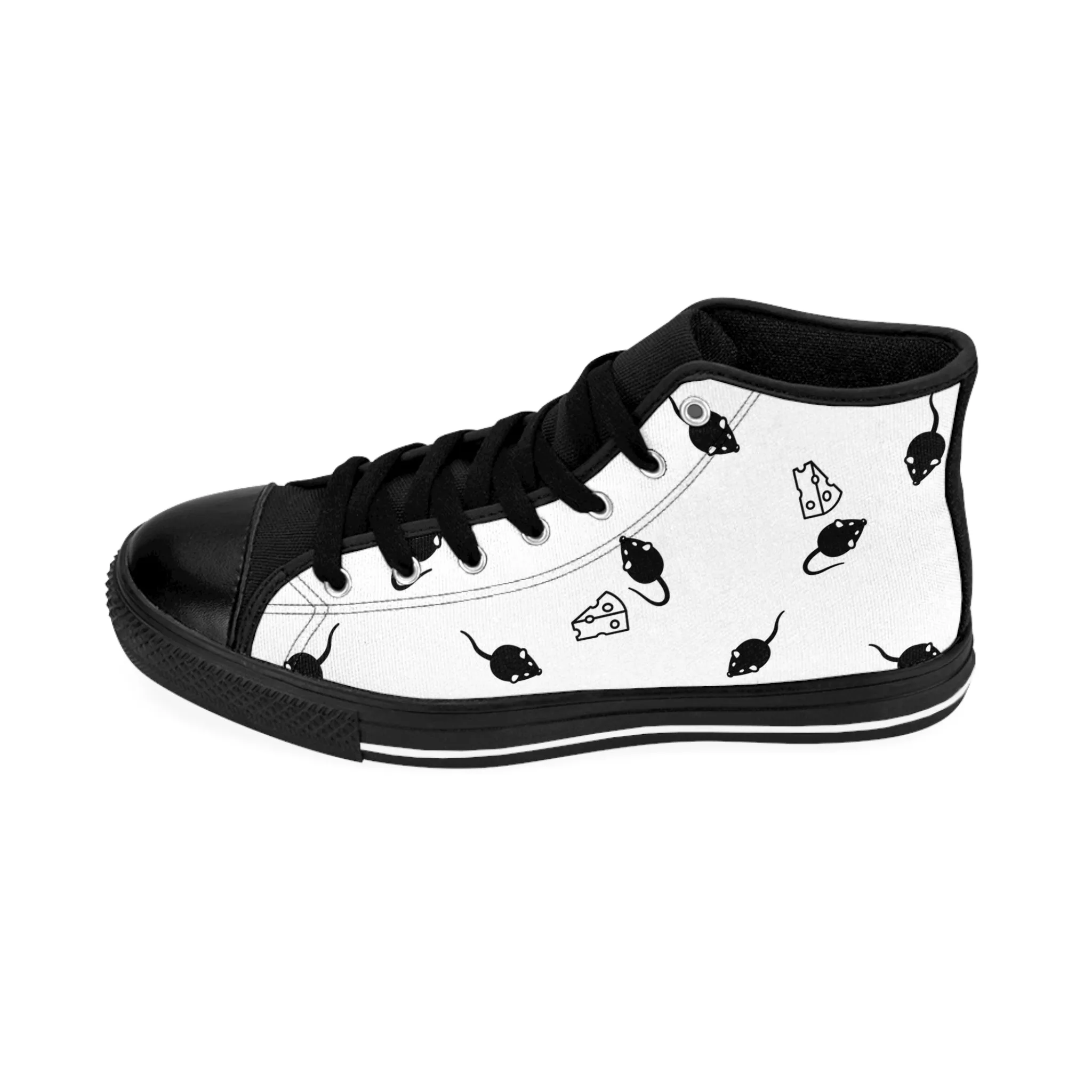 Black Mouse and Cheese Women's Classic Sneakers