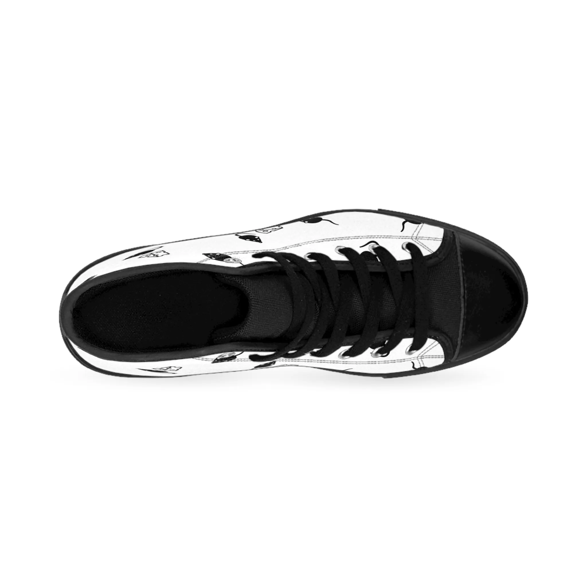 Black Mouse and Cheese Women's Classic Sneakers