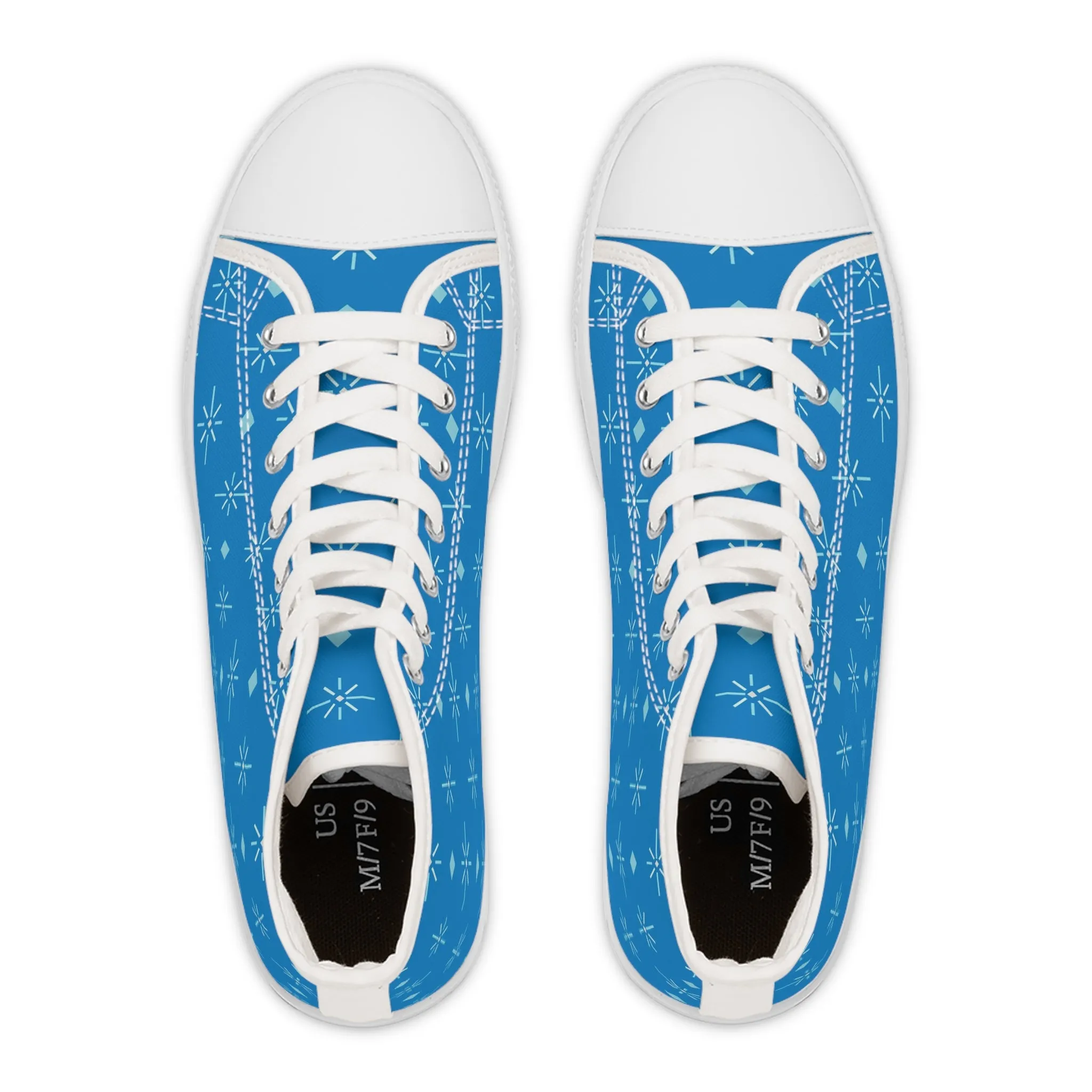 Blue Snowflake Women's High Top Sneakers