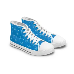 Blue Snowflake Women's High Top Sneakers