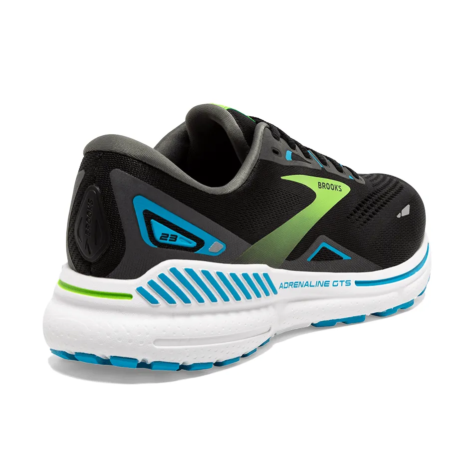 Brooks Men's Adrenaline GTS 23 4E Width (Wide Fit) Running Shoes in Black Hawaiian/Ocean Green AW23