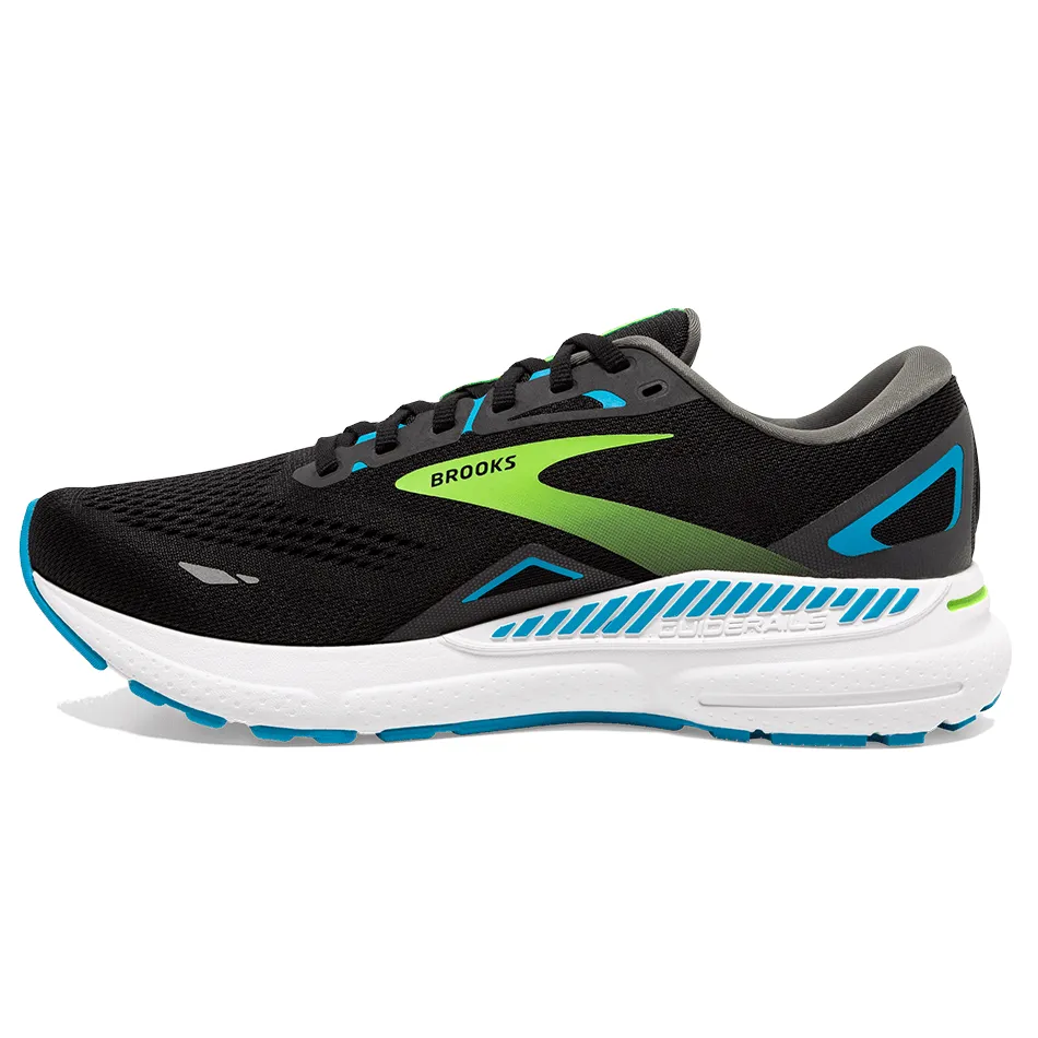 Brooks Men's Adrenaline GTS 23 4E Width (Wide Fit) Running Shoes in Black Hawaiian/Ocean Green AW23