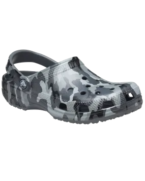 Classic Printed Camo Clogs in Slate Grey & Multi