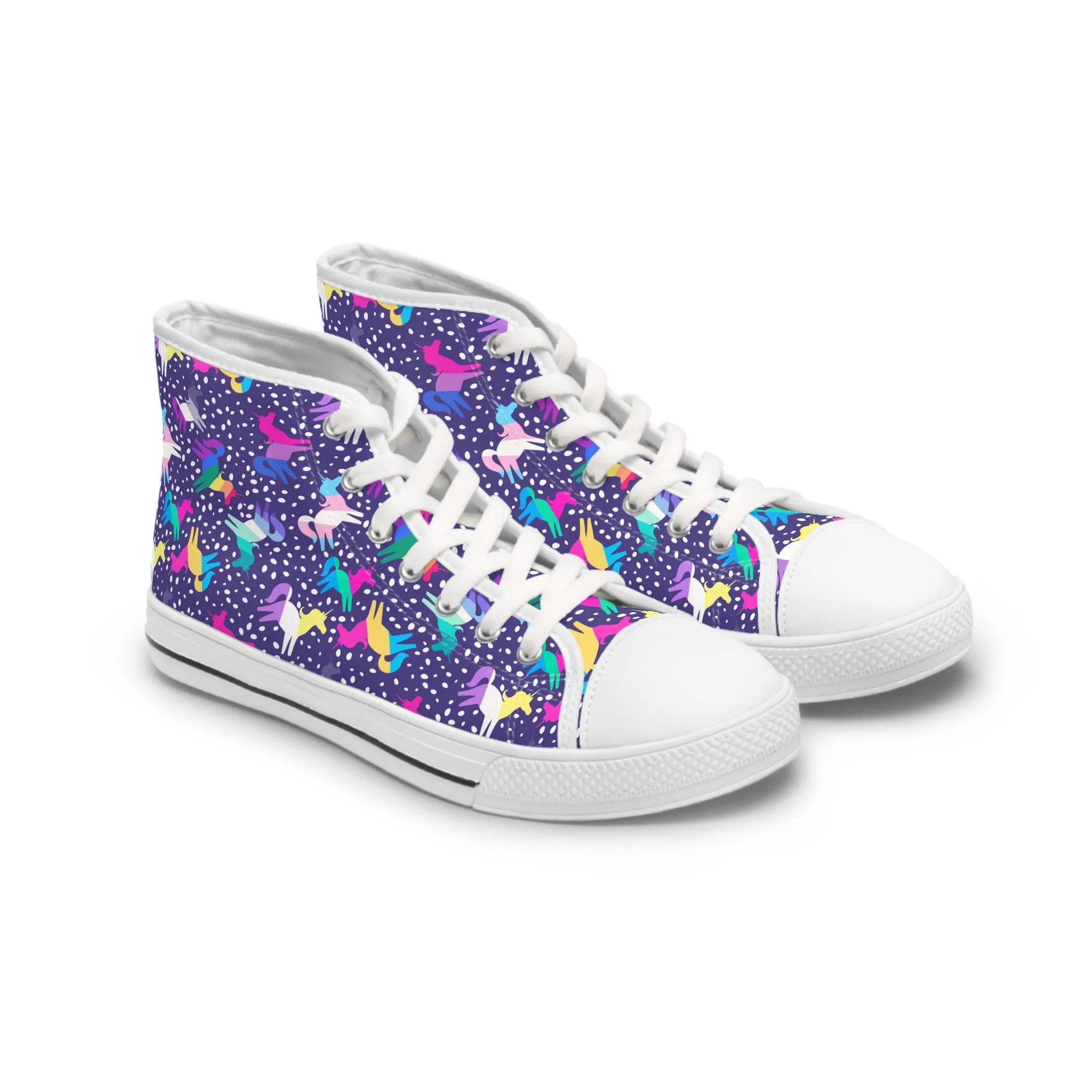 Colorful Unicorn Women's High Top Sneakers