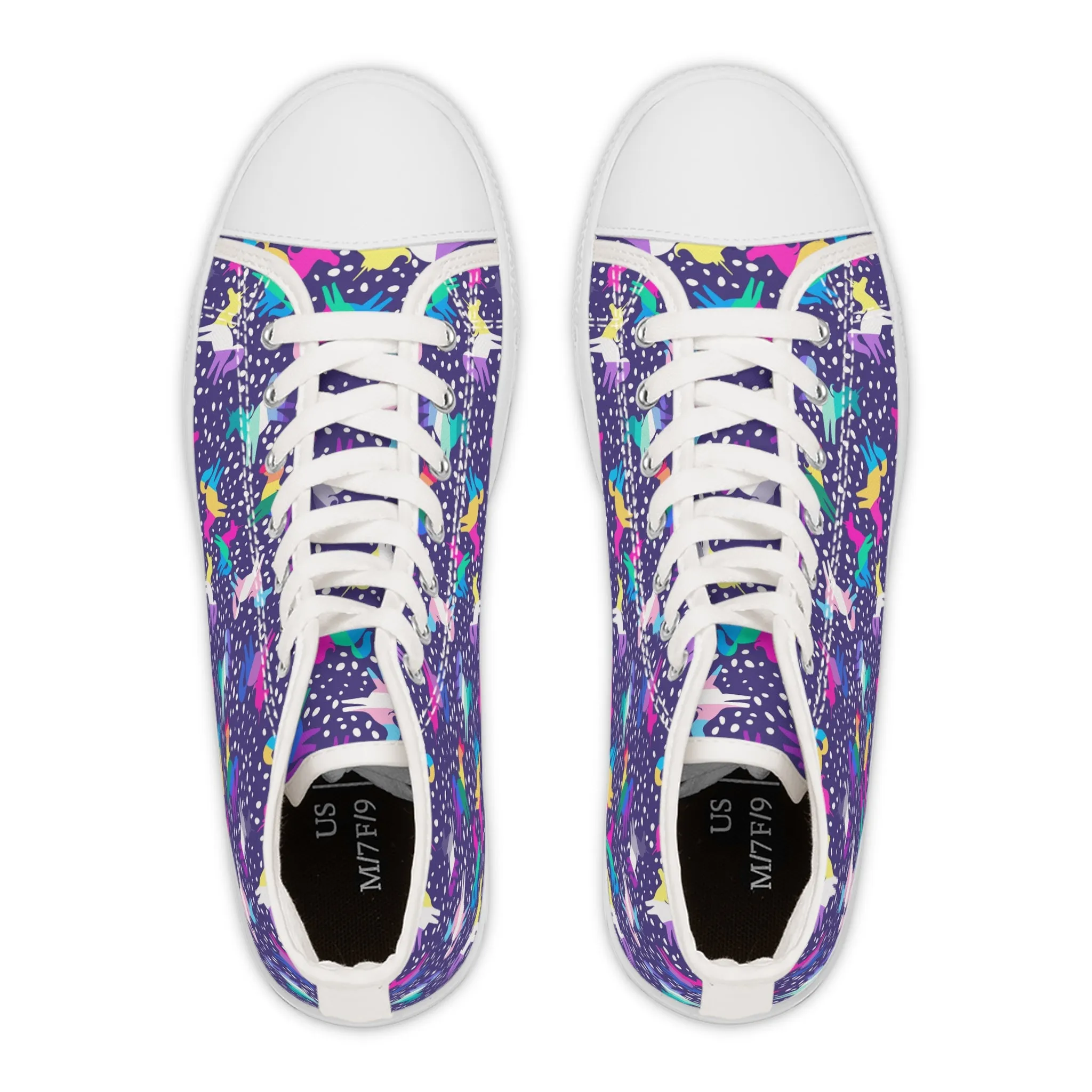 Colorful Unicorn Women's High Top Sneakers