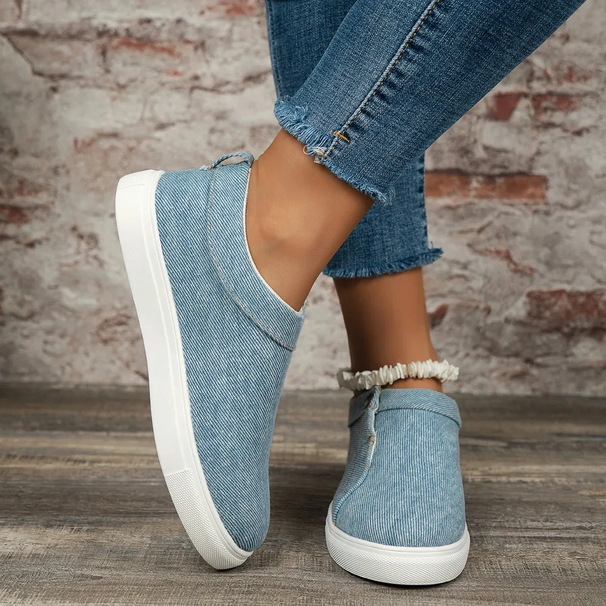 CRAFTED CLASSICS DENIM SLIP-ON SHOES