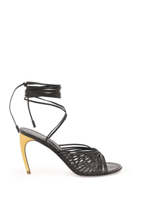 CURVED HEEL SANDALS WITH ELEVATED