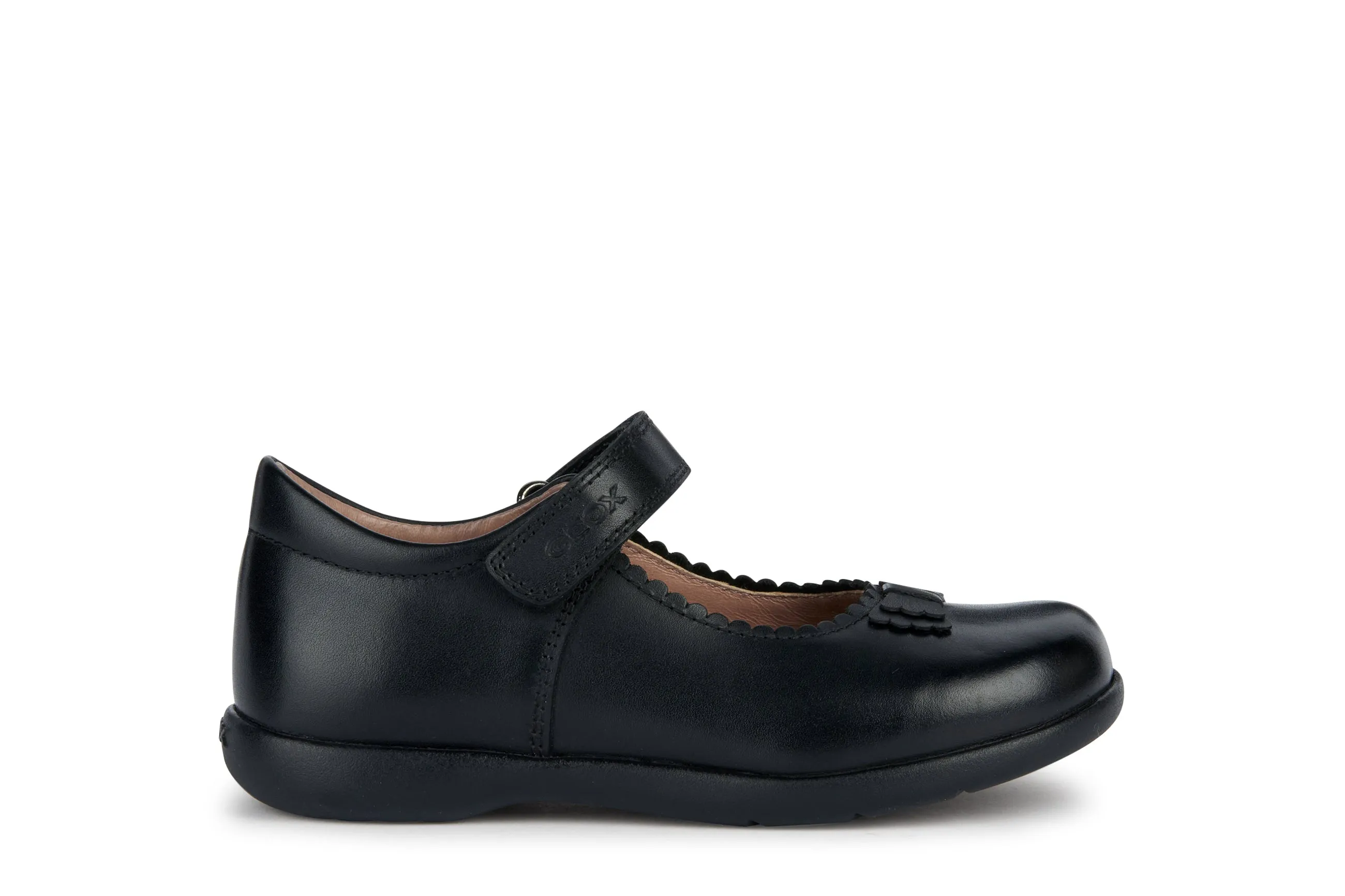 Geox Naimara Bow Girls Black School Shoe