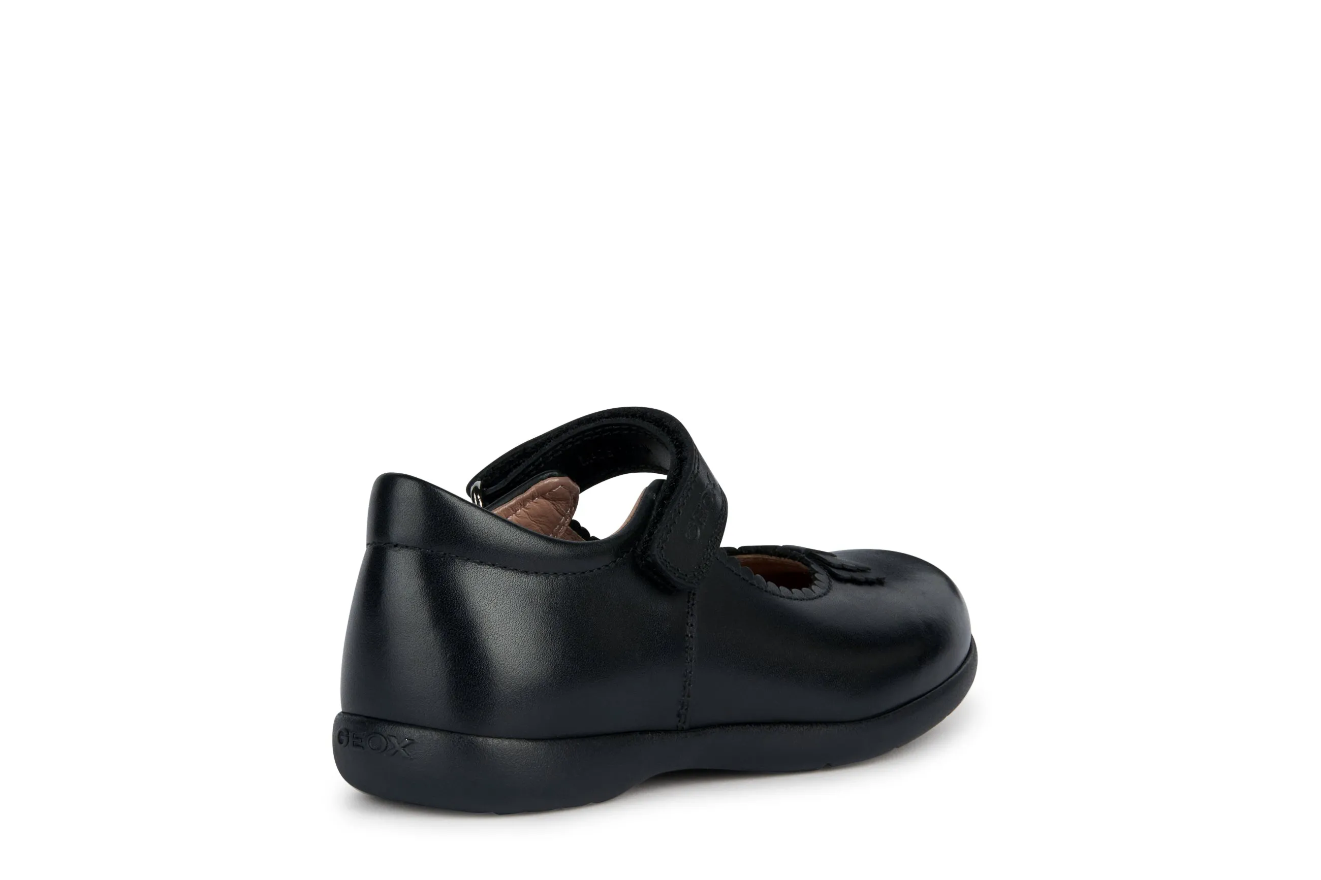 Geox Naimara Bow Girls Black School Shoe