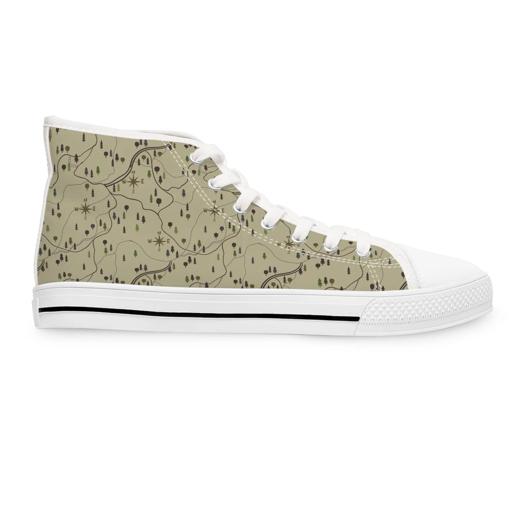 Hiking Map Women's High Top Sneakers