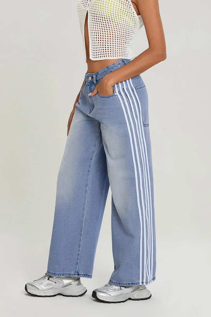 HWT1237 Street Style Wide-Leg Jeans Pant