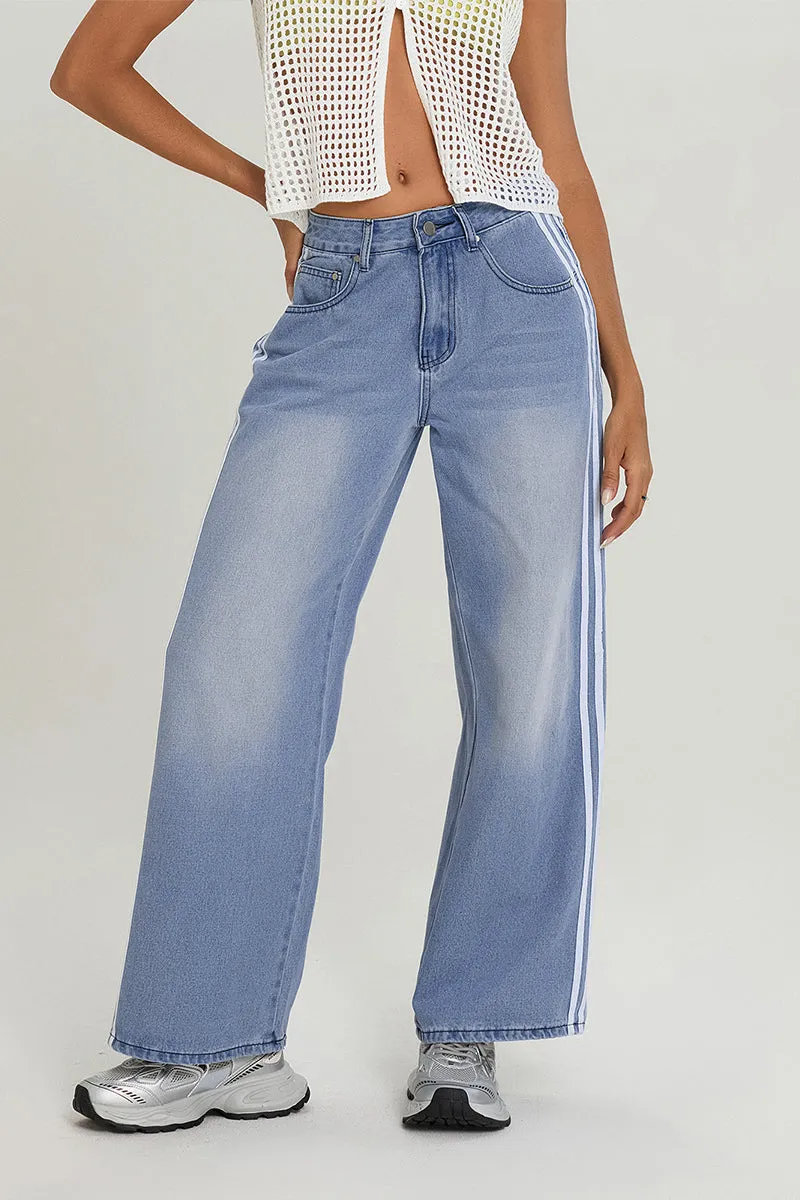 HWT1237 Street Style Wide-Leg Jeans Pant