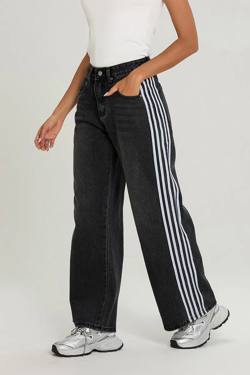 HWT1237 Street Style Wide-Leg Jeans Pant