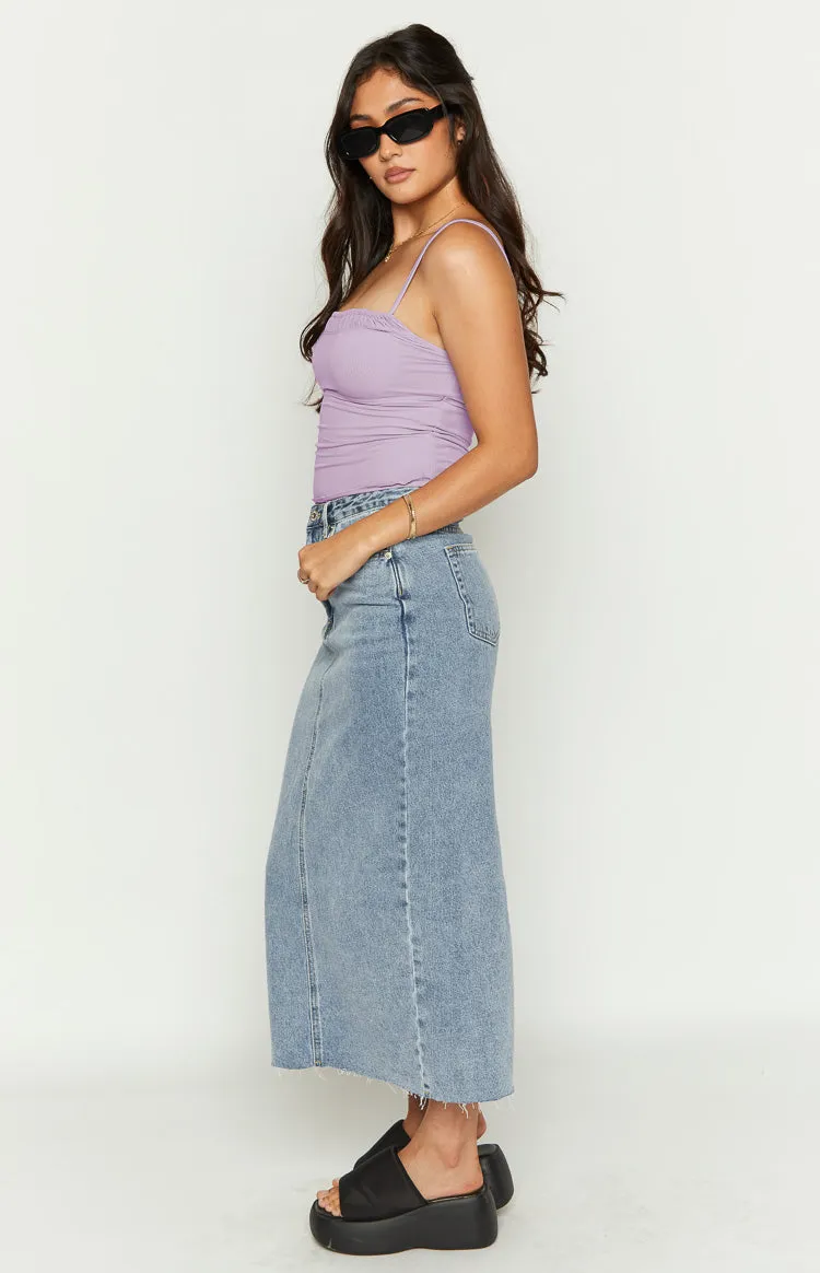 Isla Blue Denim Midi Skirt