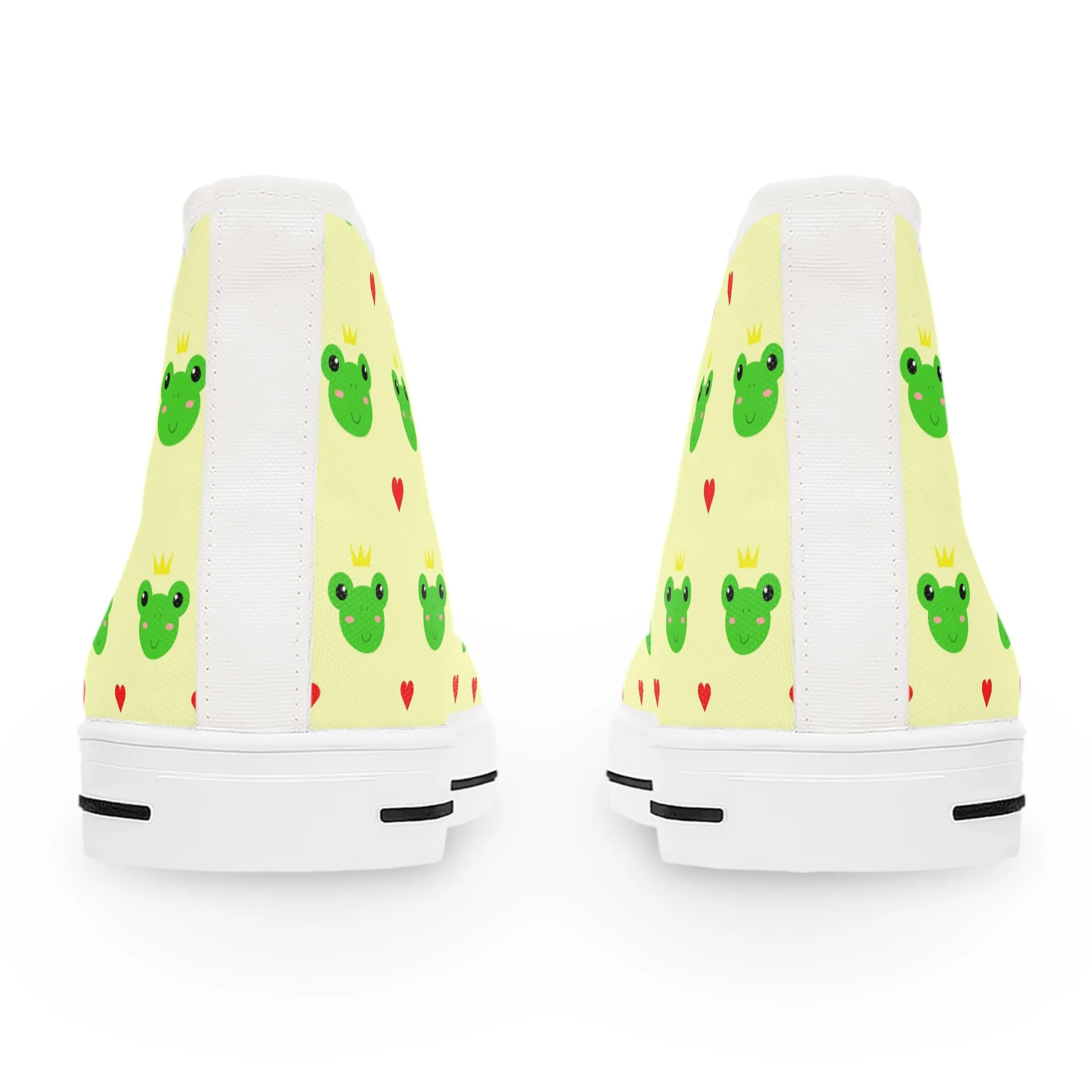 King Frog and Hearts Women's High Top Sneakers