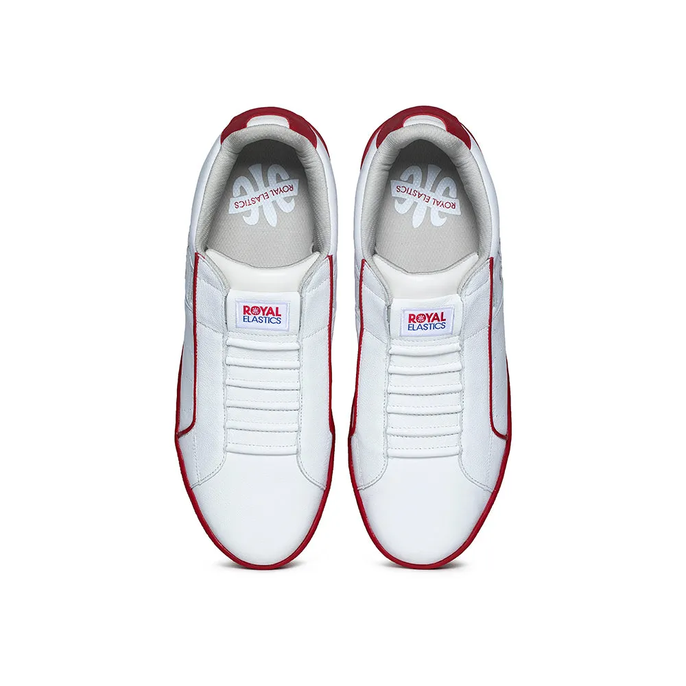 Men's Icon Genesis White Red Leather Sneakers 01901-001