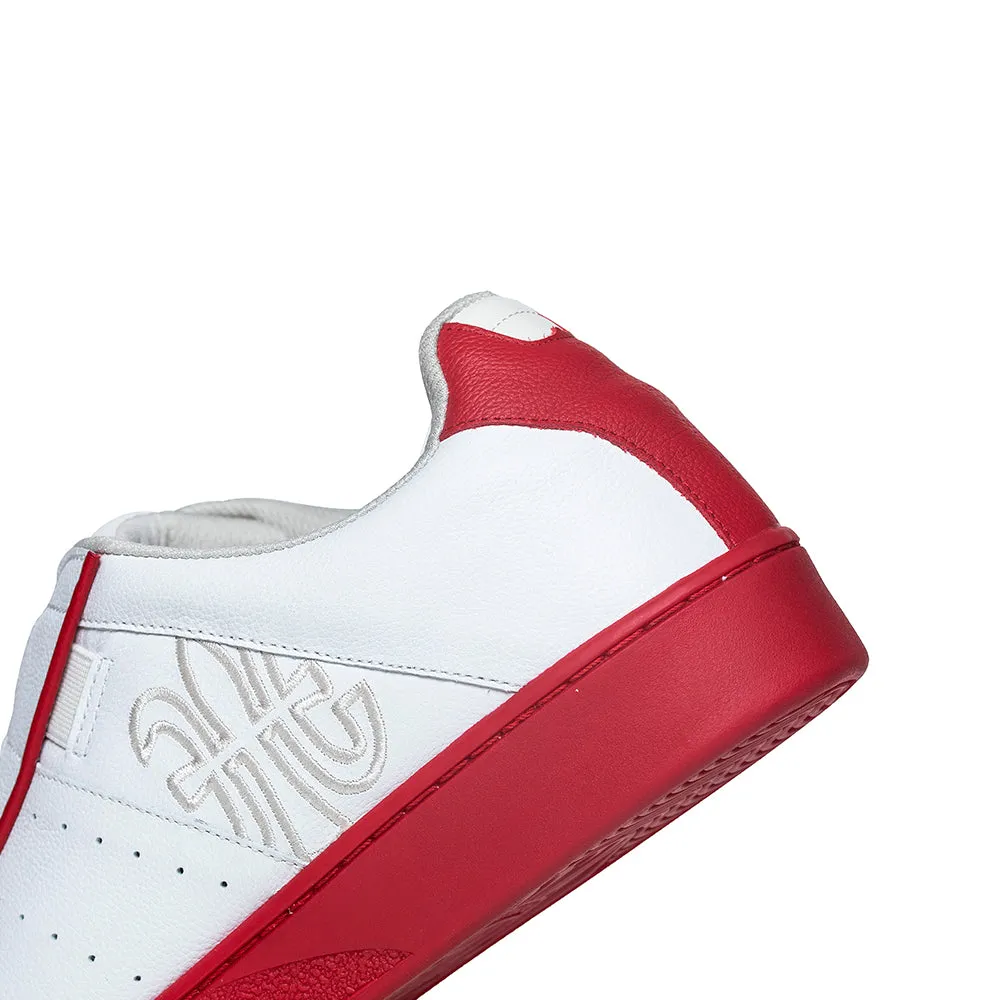 Men's Icon Genesis White Red Leather Sneakers 01901-001