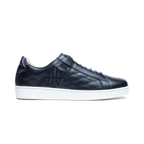 Men's Icon Lux Black Purple Leather Sneakers 02513-969