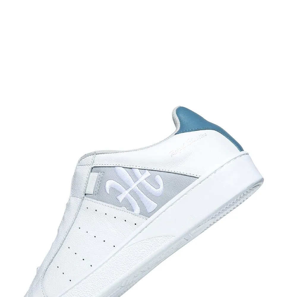 Men's Icon White Blue Logo Leather Sneakers 01912-085