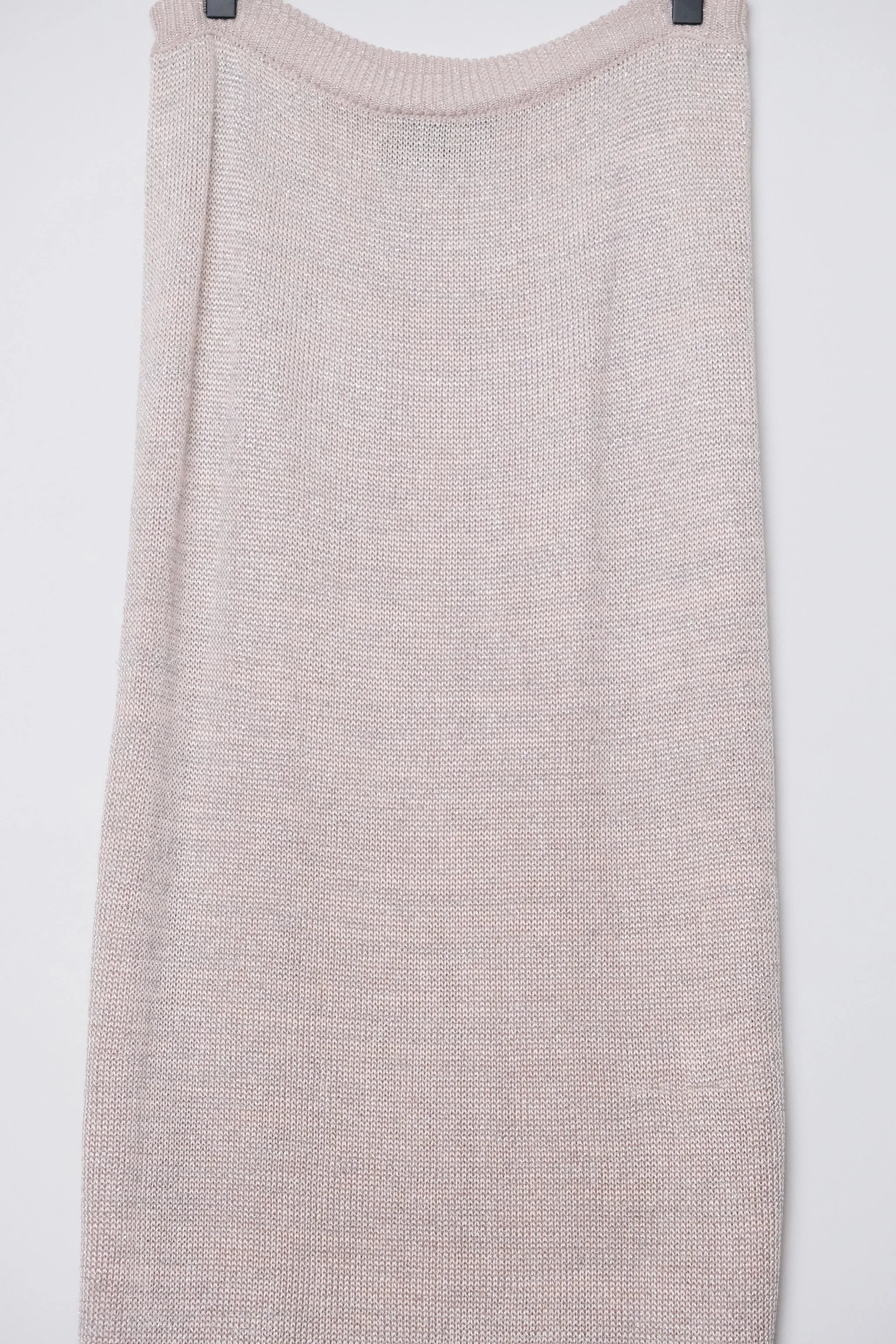 Metallic Pink Knit Midi Skirt US 8, 80's Rare Carole Little Saint-Tropez West Swim Coverup