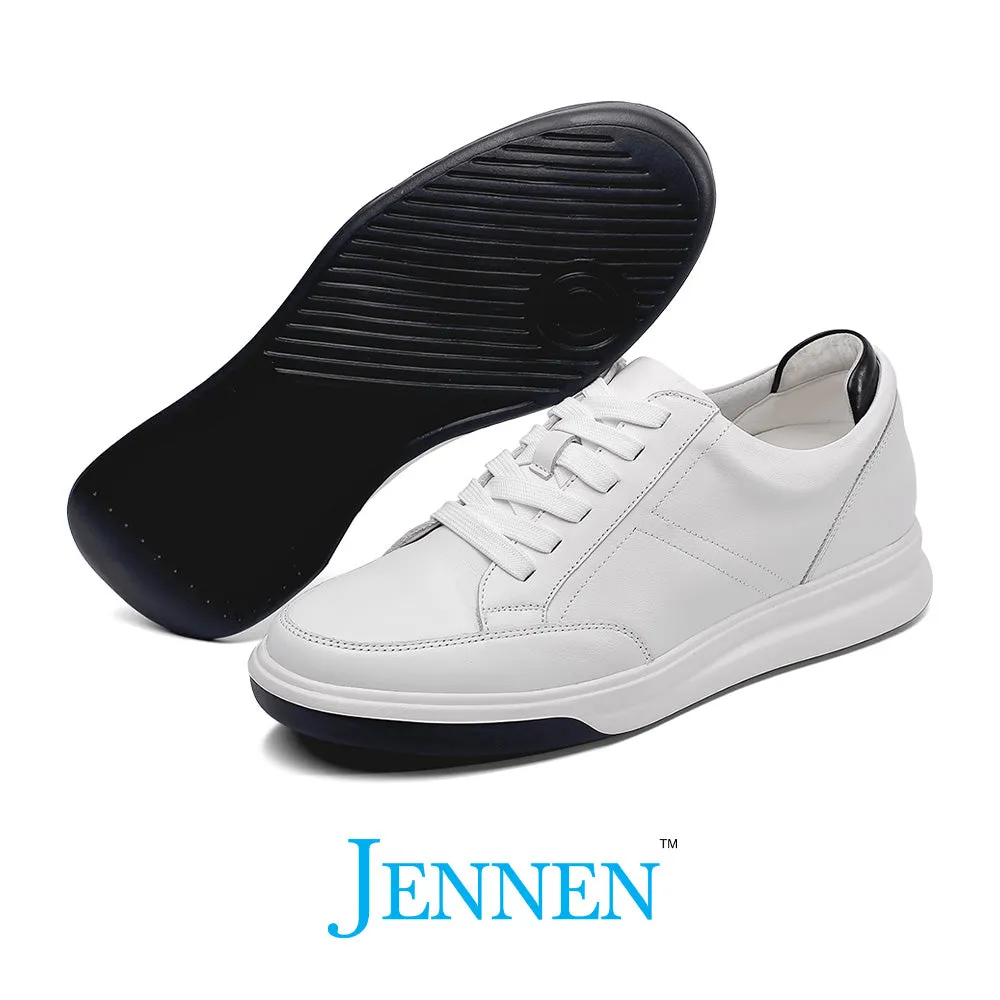 Mr. Federer 7cm | 2.8 inches White Elevated Casual Sneakers for Men