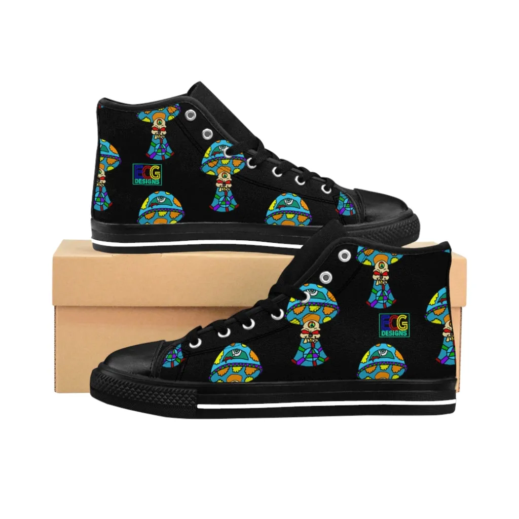 Multicolored Skull Shroom Women's High-top Sneakers