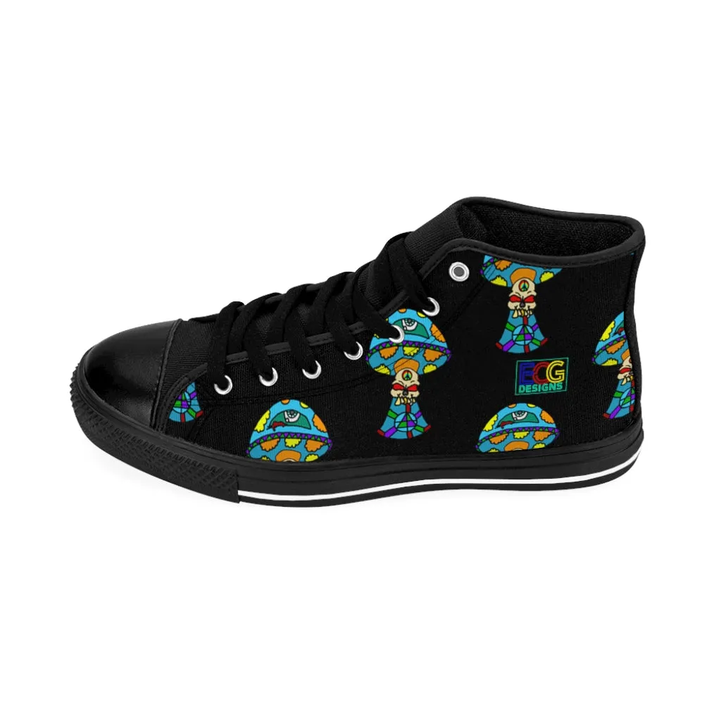 Multicolored Skull Shroom Women's High-top Sneakers