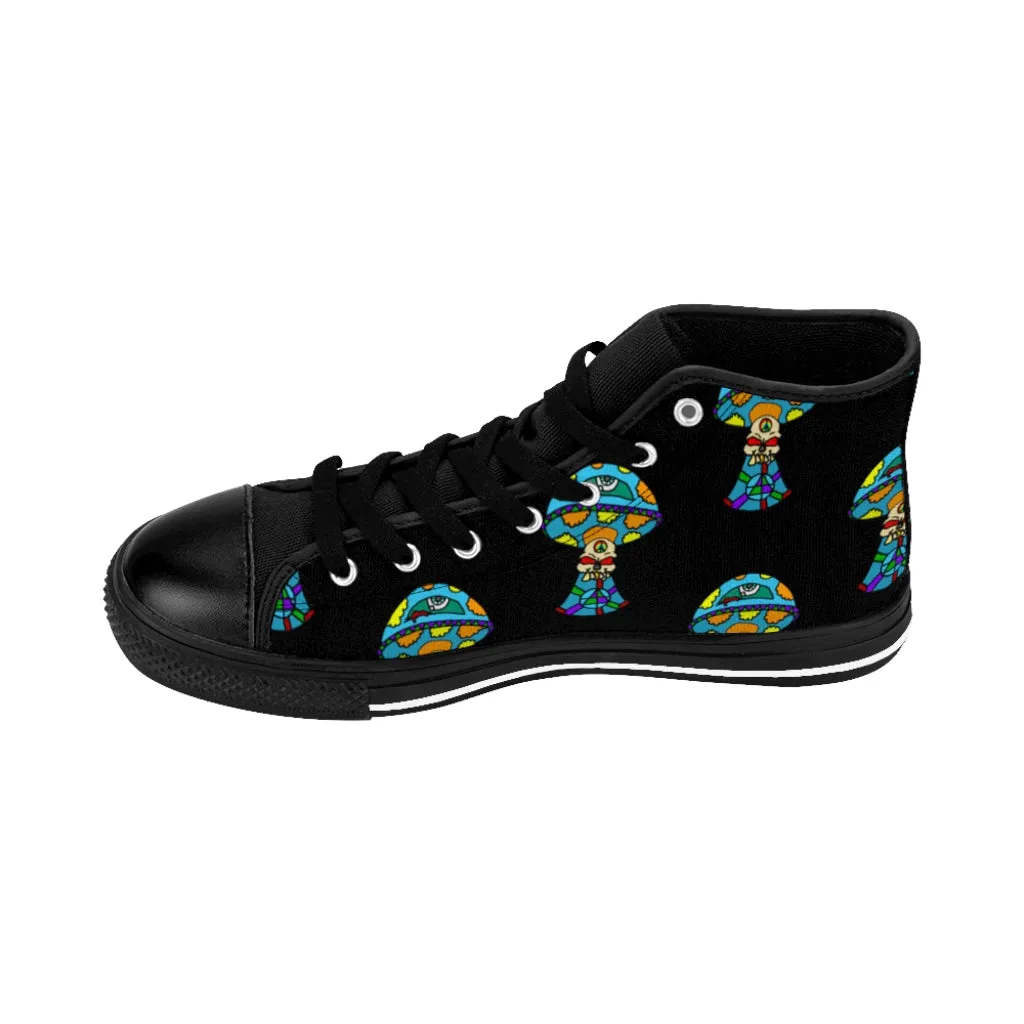 Multicolored Skull Shroom Women's High-top Sneakers