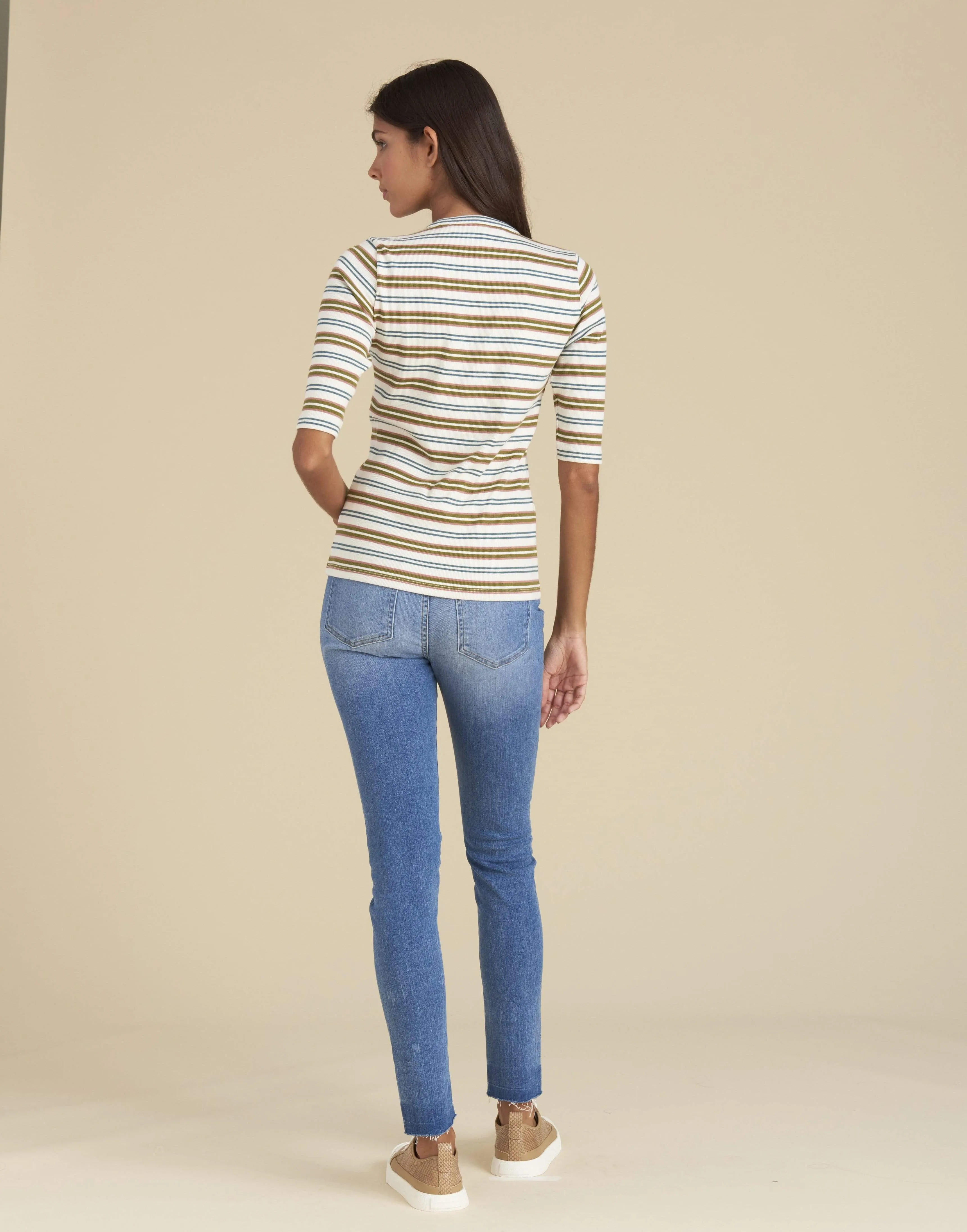 Ophelie Striped Henley Top