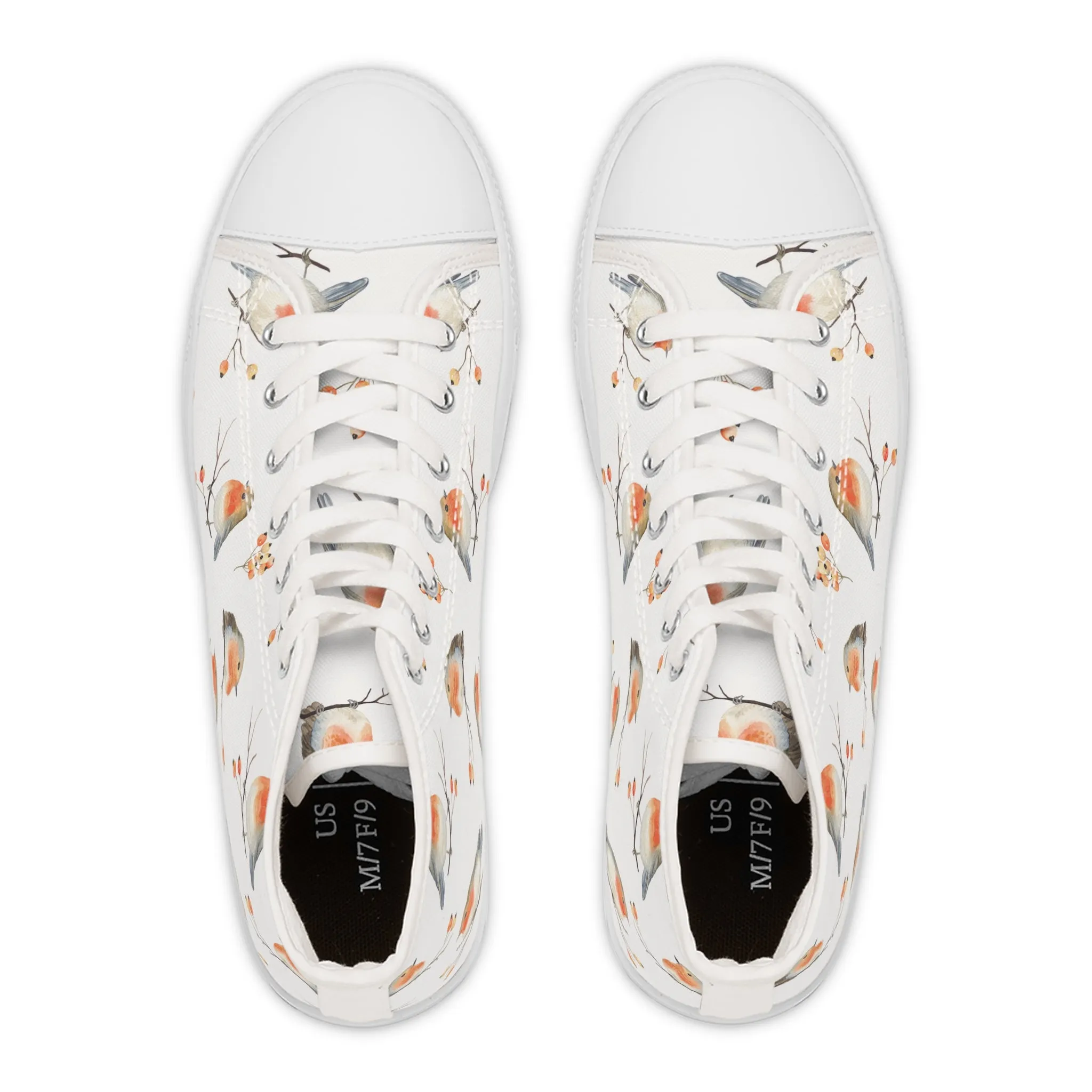 Orange Bird Women's High Top Sneakers