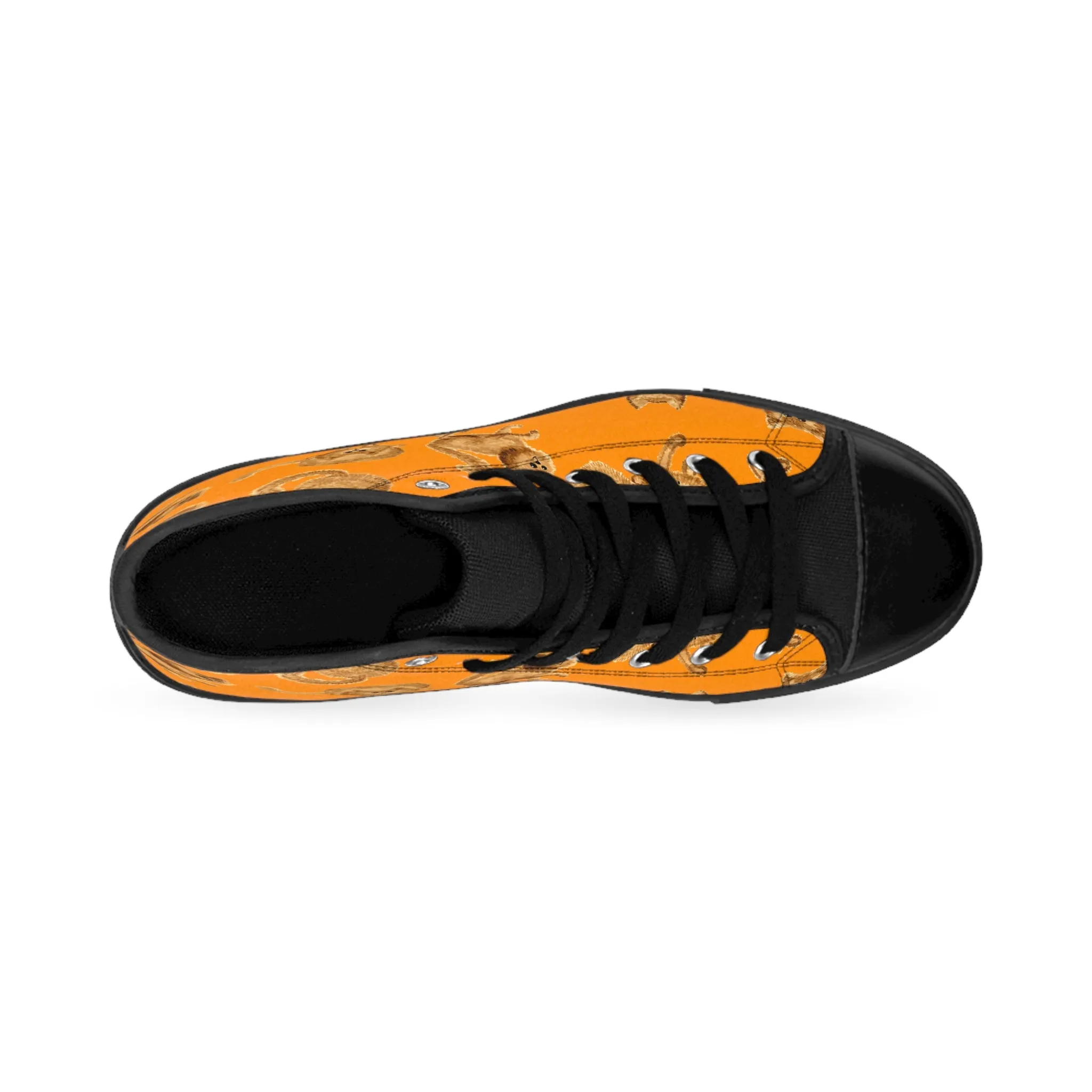 Orange Kitty Cat Women's Classic Sneakers