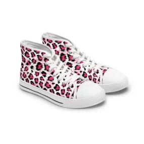 Pink Leopard Women's High Top Sneakers