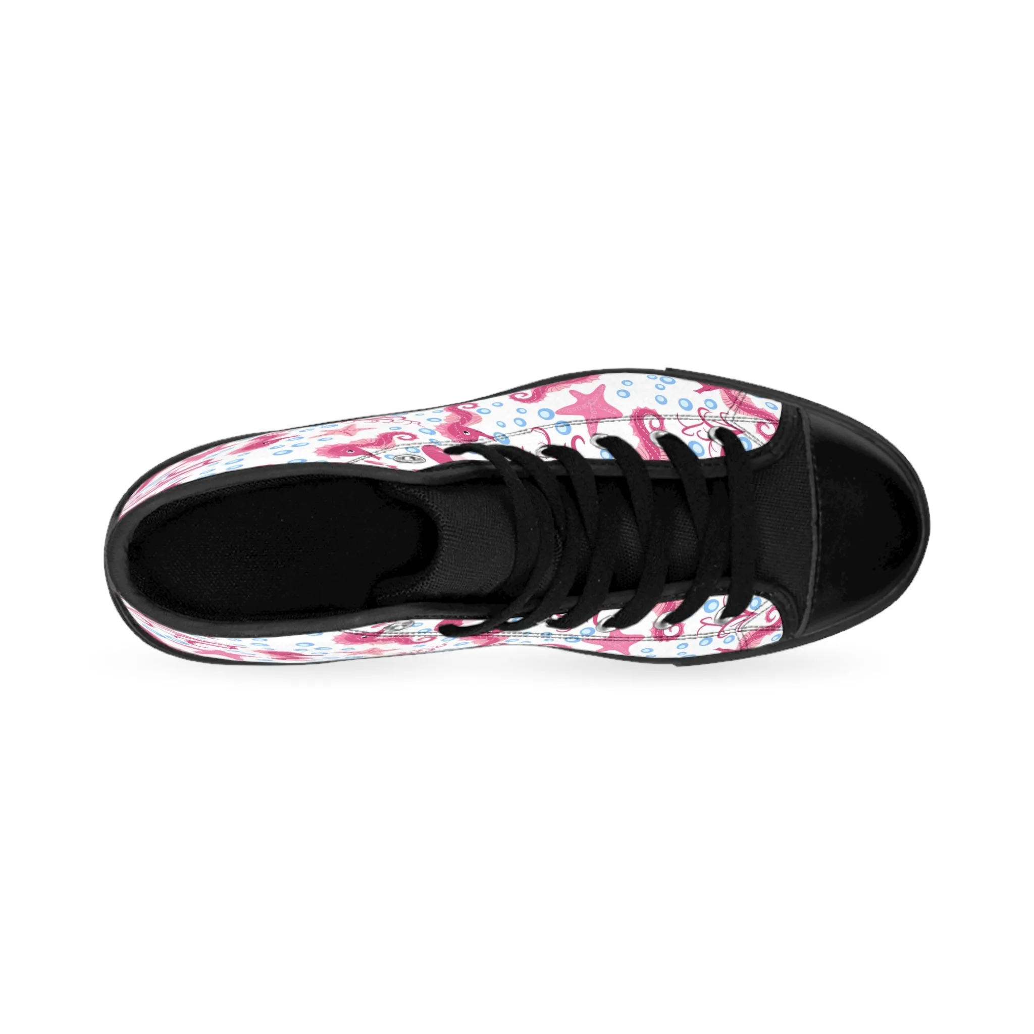 Pink Seahorse and Starfish Women's Classic Sneakers