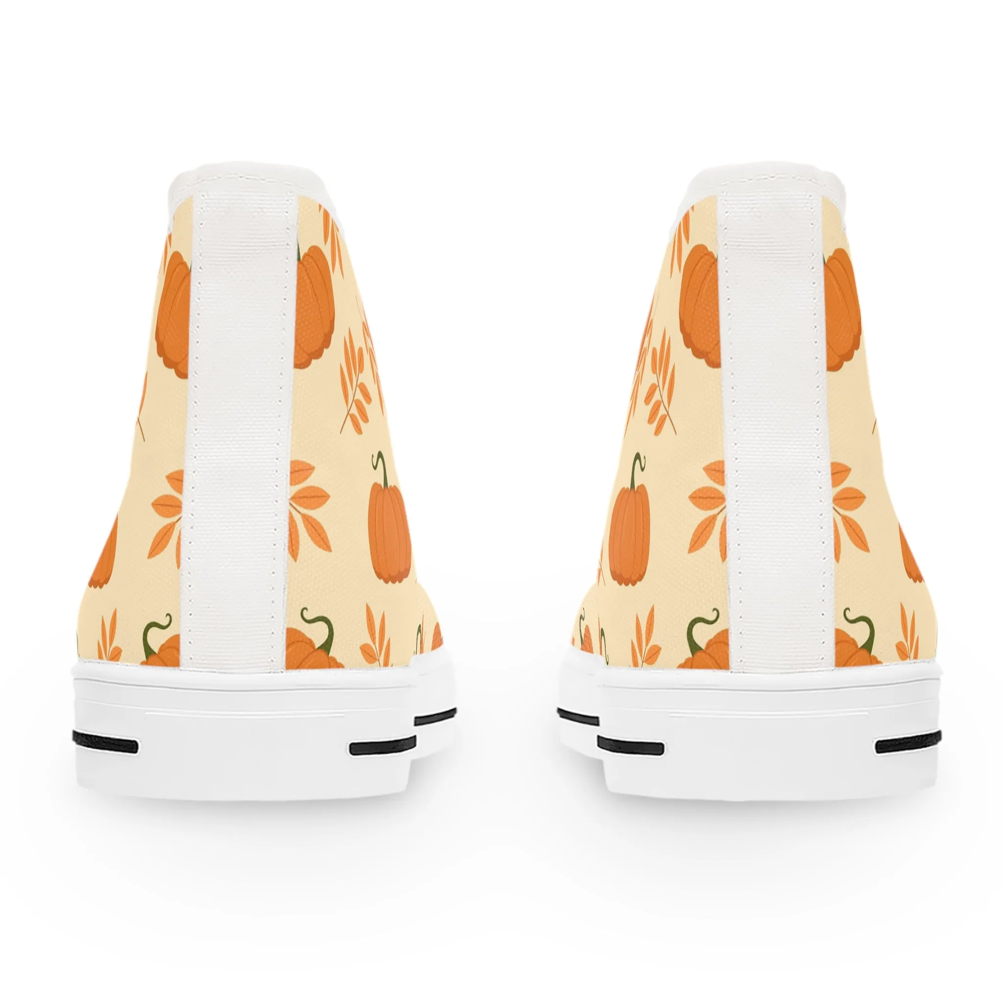 Pumpkin and Orange Leaves Women's High Top Sneakers