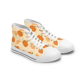 Pumpkin and Orange Leaves Women's High Top Sneakers