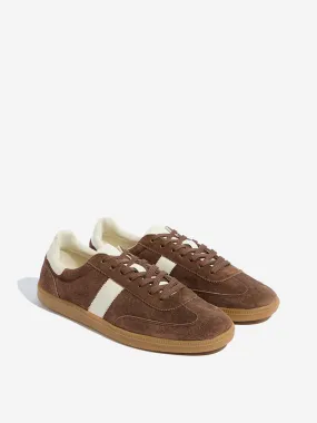 SOLEPLAY Brown Faux-Suede Lace-Up Sneakers