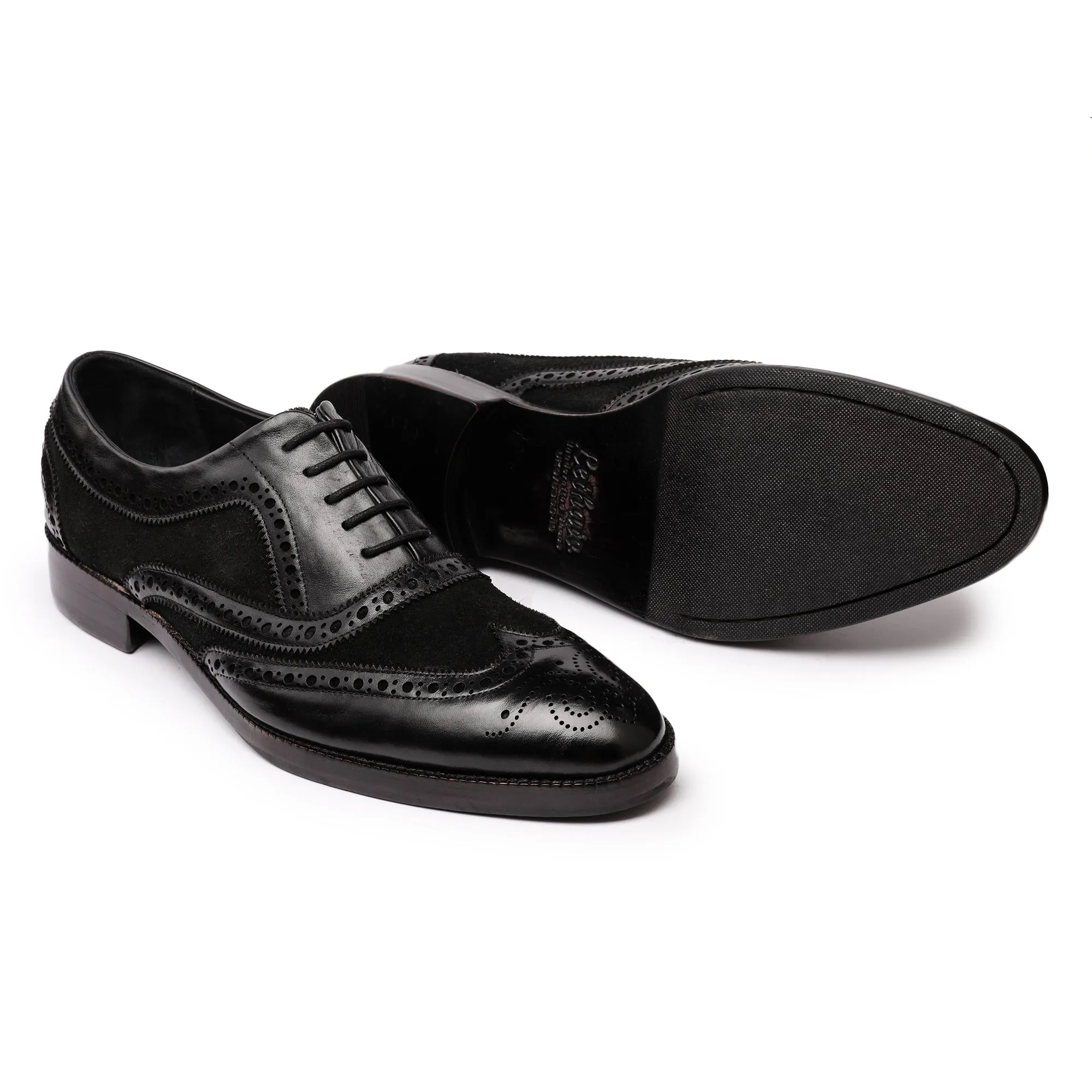 Wingtip Brogue Oxford- Black Suede