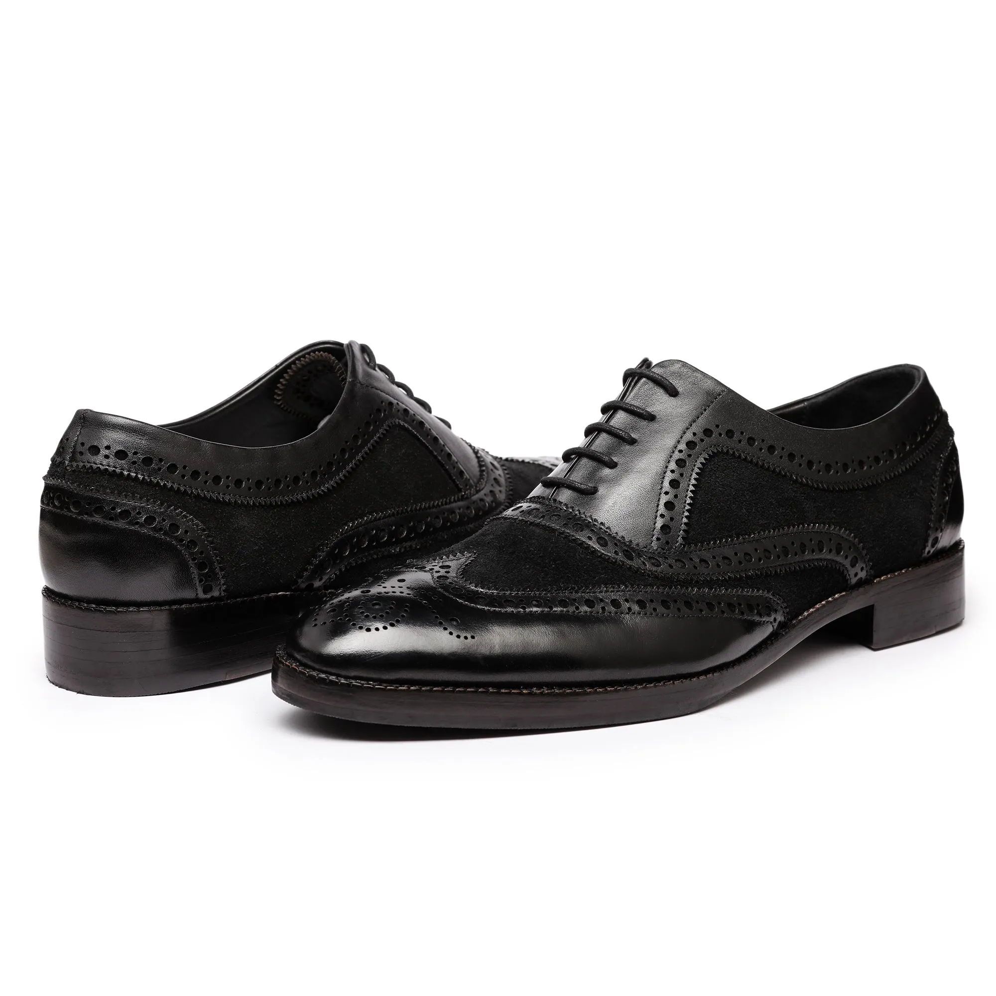 Wingtip Brogue Oxford- Black Suede