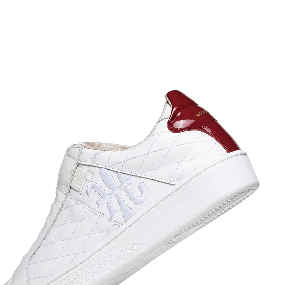 Women's Icon Lux White Red Leather Sneakers 92503-001