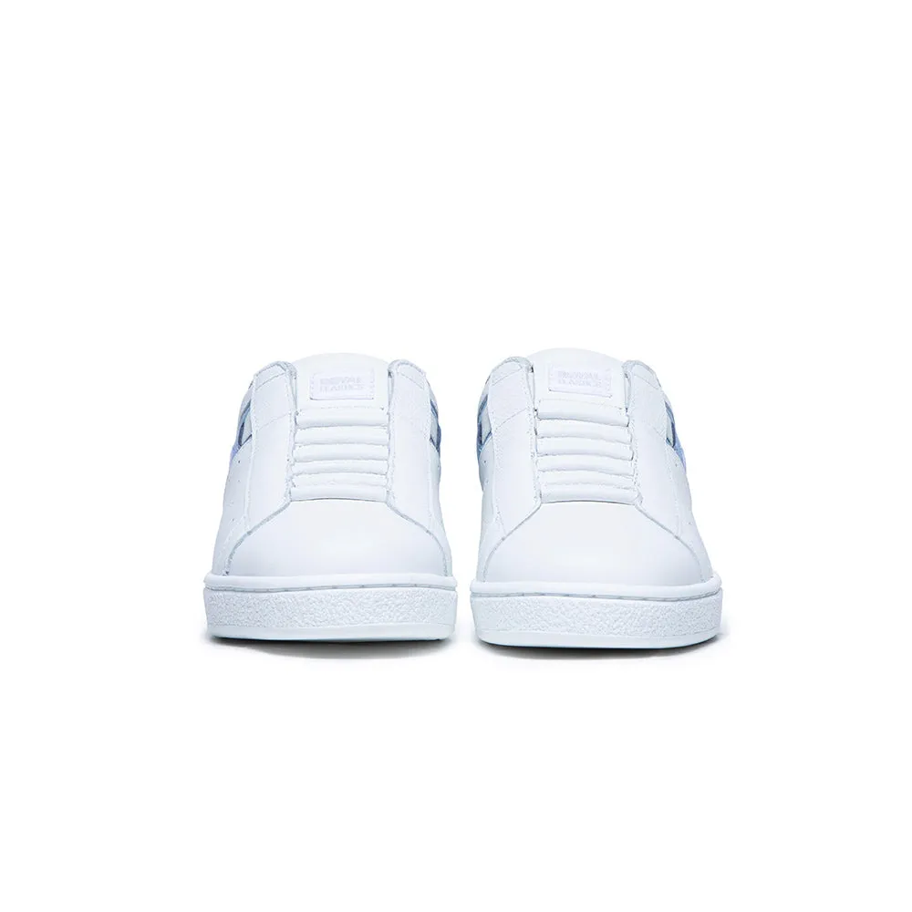 Women's Icon White Blue Leather Sneakers 91911-055