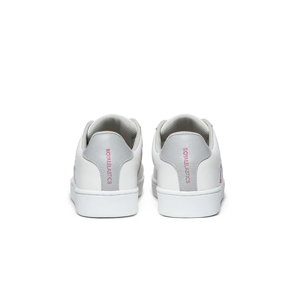 Women's Icon White Hot Pink Logo Leather Sneakers 91912-018