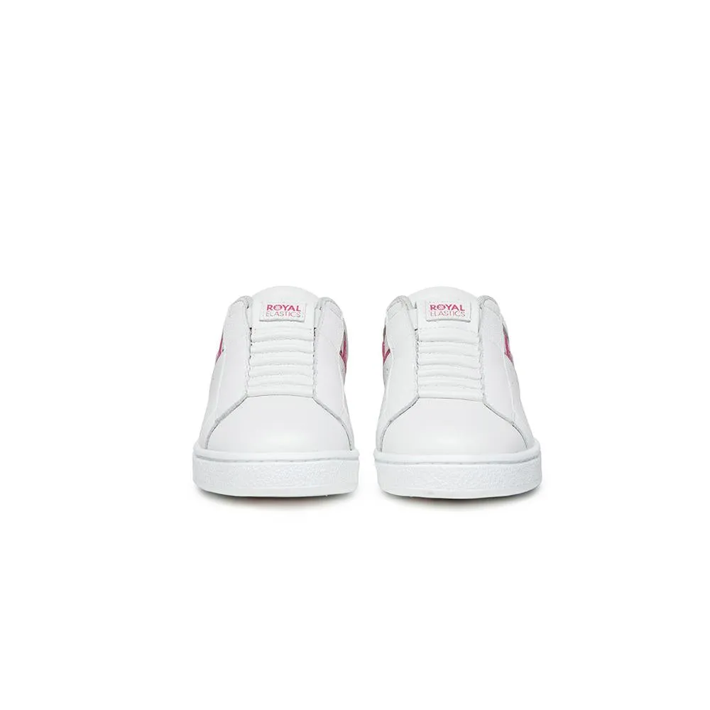 Women's Icon White Hot Pink Logo Leather Sneakers 91912-018