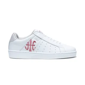 Women's Icon White Pink Logo Leather Sneakers 91922-001