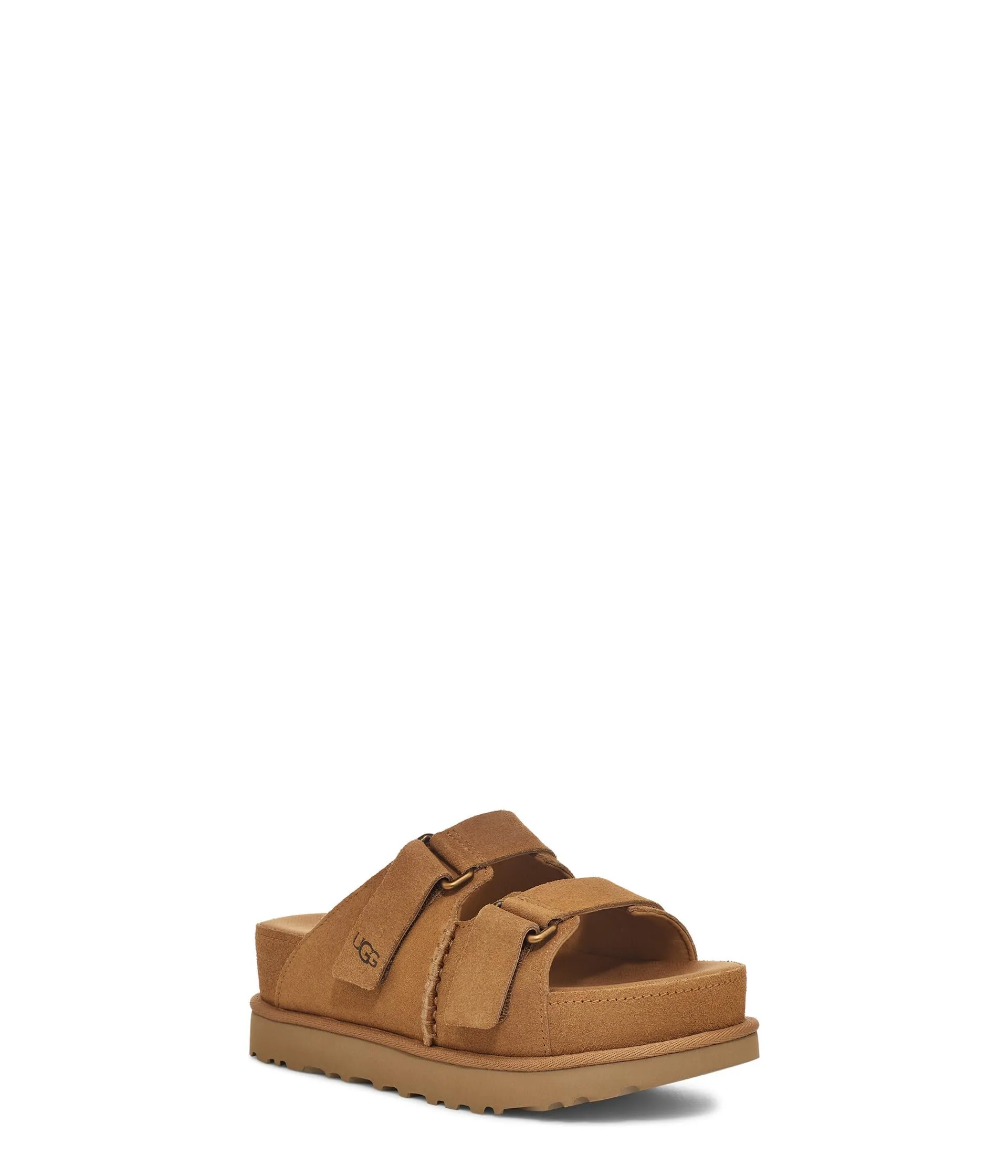 Women's Shoes UGG GOLDENSTAR HI SLIDE Suede Sandals 1155458 CHESTNUT